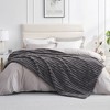 Amelie Home Soft Faux Fur Throw Blanket, Faux Rabbit Fur Striped Throw Blanket - 2 of 4