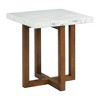 Meyers Marble Square End Table White - Picket House Furnishings: Mid-Century Modern, Rubberwood Frame, 24" Height - 2 of 4