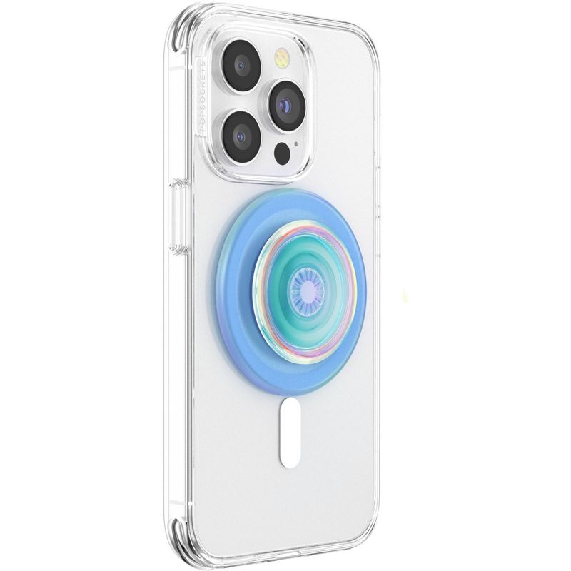 PopSockets Magnetic Phone Grip&#160;with&#160;MagSafe,&#160;Magnetic&#160;Adapter Ring&#160;Included &#8211; Blue Iridescent Translucent, 5 of 9