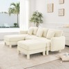 VASIP Boucle Fabric 3-Seater Sofa, Shell-Shaped Armrests & Self-Wrapped Cylindrical Legs, for Living Room & Apartment,Beige - 3 of 4