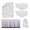 Sweet Jojo Designs Girl Baby Crib Bedding Set - Watercolor Floral Purple Pink Grey 5pc - 2 of 4