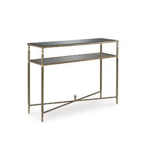 Signature Design by Ashley Cloverty Glass Top Sofa Table, Gold Finish - 1 of 4