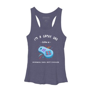 Women's Design By Humans Gamer Dad Like A Normal Dad, But Cooler By KaiHamilton Racerback Tank Top - 1 of 2