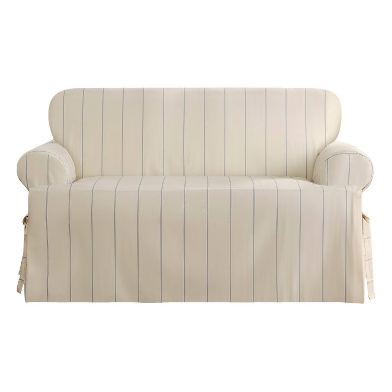 Sure Fit Heavyweight Cotton Duck T Cushion Loveseat Cover, 3 of 7