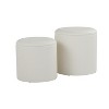 Vynxaria Contemporary Nesting Ottoman Set - Cream Faux Leather with Textured Accent, Modern Design - 2 of 4
