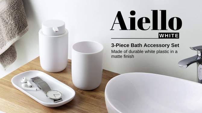 3pc Aiello Bathroom Accessory Set White - Allure Home Creations, 2 of 12, play video