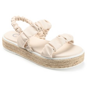 Journee Collection Womens Knowles Tru Comfort Foam Espadrille Platform Sandals Off White 10 - 1 of 4