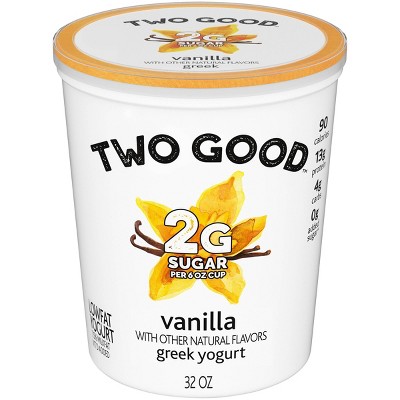 Two Good Low Fat Lower Sugar Vanilla Greek Yogurt - 32oz Tub