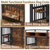 Large Dog Crate Furniture, 48 Inch Wooden Dog Crate, Heavy Duty Dogs Kennel with 2 Drawers Storage, 360° Adjustable Raised Feeder - 4 of 4