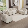 3-Piece Corduroy Upholstered Sofa Set with 2-Seater Sofa and 2 Single Sofa, Flexible Combination and Easy to Assemble - 2 of 4