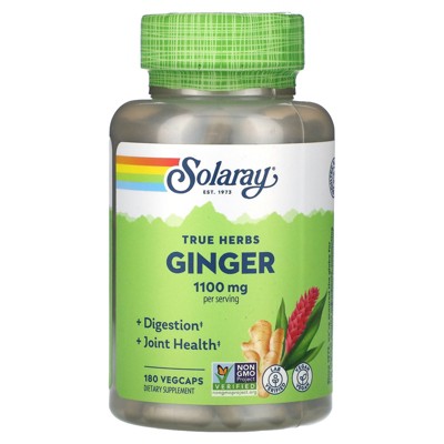 Solaray True Herbs, Ginger, 1,100 mg, 180 VegCaps (550 mg per Capsule)