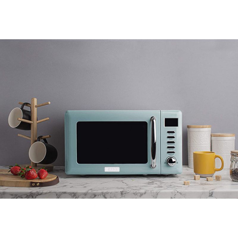 Haden 75031 Heritage Vintage Retro 0.7 Cubic Foot/20 Liter 700 Watt Countertop Microwave Oven Kitchen Appliance with Turntable, Turquoise Blue, 5 of 8