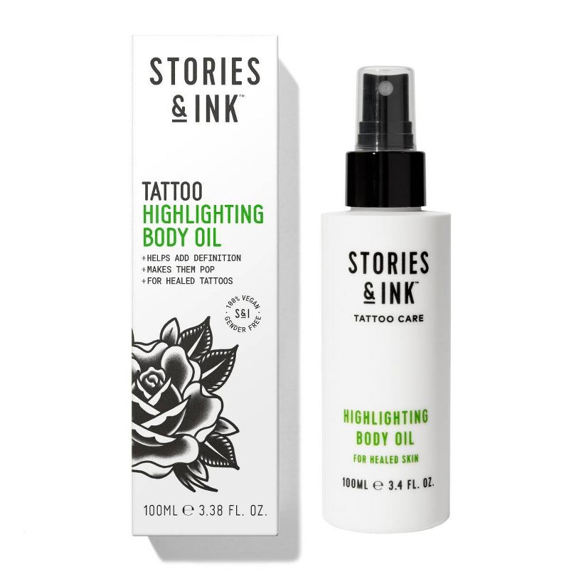 Stories &#38; Ink Highlighting Body Oil - For Healed Tattoo Care - 3.4 fl oz, 1 of 10