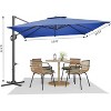 10FT Cantilever Umbrella With Base, Square Single Top Outdoor Umbrella With 360-Degree Rotation, Offset Patio Umbrella for Backyard, Deck, Pool - 2 of 4
