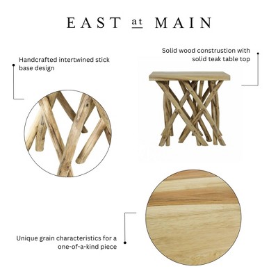 East at Main Rectangular Teakwood Stump End Table