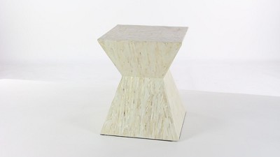 Pearl Inlay Hourglass Accent Table 15"x19" - Multicolor