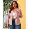 Whizmax Womens Plus Size Casual Pocketed Blazer Office Open Front 3/4 Sleeve Cardigans Jacket Work Suit,pink,4XL - 2 of 4