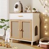 Akoasm Furniture Style Cat Litter Box & House With Sisal Scratching Door, Charging Socket - 4 of 4