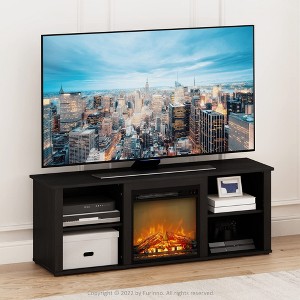 Furinno Classic Fireplace TV Stand Entertainment Console Media Center W/18" Electric Fireplace for TVs up to 60",Americano - 1 of 4