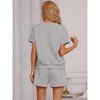 cheibear Women's Short Sleeve Tops and Shorts with Pockets Lounge Pajama Sets - 4 of 4