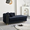 84.65" Chesterfield Velvet Sofa with Gold Trim - 3 of 4
