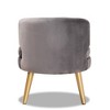 Baptiste Glam and Luxe Velvet Fabric Upholstered Wood Accent Chair - Baxton Studio - 4 of 4