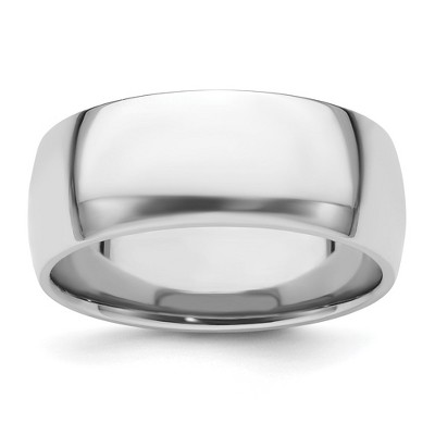 Black Bow Jewelry 3mm to 8mm Platinum Light Weight Polished Domed Comfort Fit Band