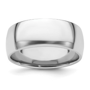 Black Bow Jewelry 3mm to 8mm Platinum Light Weight Polished Domed Comfort Fit Band - 1 of 4