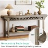 Gulches Farmhouse 70.8" Console Table, Narrow Wood Sofa Table with Storage, Gray - 2 of 4