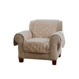 Microfiber Chair Slipcover Cover Sable - Sure Fit - 1 of 4