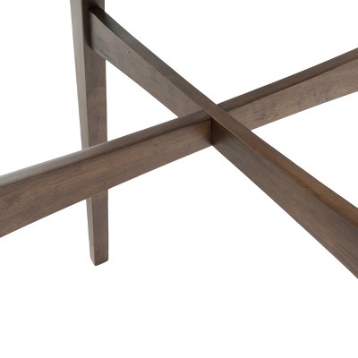 Round Natural Walnut Bar Height Dining Table