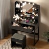ChicFurnit Vanity Tables Makeup Vanity Desk Vanity Table Set Dressing Table with Square Mirror for Bedroom, Black, 33.15"*15.6"*52.85" - 2 of 4