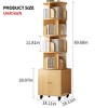 Lyngins Rotating 5-Tier Corner Bookshelves with Wheels,Bookshelf,Vertical Narrow Book Racks,Wood Bookcases for Office,Small Space - 3 of 4