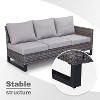 POCASSY 8 Piece Outdoor Sectional Patio Furniture Set, All Weather Gray Wicker Outdoor Furniture Set with Swivel Chair and 41" Propane Fire Pit - 4 of 4