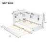 Twin Size Wood Daybed with Storage Shelves, USB and Trundle, 4D - ModernLuxe - 4 of 4