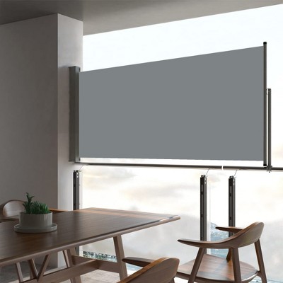 vidaXL Patio Retractable Side Awning 23.6 in.x118.1 in. Gray