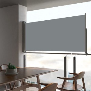 vidaXL Patio Retractable Side Awning 23.6 in.x118.1 in. Gray - 1 of 4