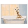 Kate & Laurel All Things Decor 18"x24" Sylvie Boho Cottage Farmhouse Giraffe Bath Framed Canvas by The Creative Bunch Studio White - 2 of 4