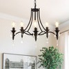 PAKOKULA 5-Light Matte Black Candlestick Branch Chandelier with Crystal Pendant for Living Room - 2 of 4