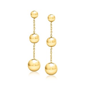 Ross-Simons Italian 18kt Gold Over Sterling Beaded Cable-Chain Drop Earrings - 1 of 3