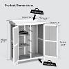 Waterproof Outdoor Storage Cabinet, Wooden Potting Bench Table with 2 Removable Shelves, Galvanized Metal Tabletop, Garden Work Station for Backyard, - 2 of 4