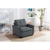 VYNXARIA Modern 35" Dark Gray Woven Convertible Armchair,Sofa for Living Room - 2 of 4