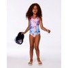 Deux par Deux Girl Printed One-Piece Swimsuit Butterflies on Multicolored Background - 2 of 4