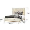 TiramisuBest Modern Queen Upholstered Wood Bed with Drawers and Gold Accents in Beige - 2 of 4