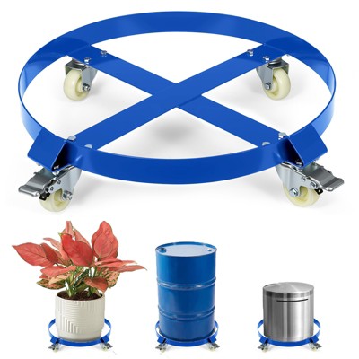 55 Gallon Drum Dolly, 1000 lbs Load Capacity Trash Can Dolly With 4 Swivel Casters & Cross Braces, Non Tipping Hand Truck, Barrel Dolly