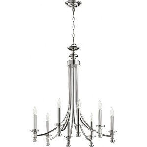 Quorum Lighting Rossington 8-Light Chandelier, Polished Nickel, 24.5W x 28.5H, Dry Rated - 1 of 1