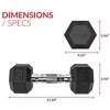 5lb 8lb 10lb 12lb 15lb Coated Rubber Hex Dumbbell, Pair of 2 - 2 of 4