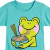 Girls' - Instant Message - Kawaii Frog Eating Ramen Fitted Short Sleeve Graphic T-Shirt - image 2 of 4