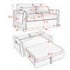 MAYEERTY 55" Modern Convertible Sofa Bed Velvet Loveseat 2 Pockets Pull Out Bed 2 Pillows Adjustable Backrest Grid Arms - 3 of 4