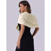 INSPIRE CHIC Women's Retro Winter Bridal Wedding Cropped Faux Fur Shawls - 3 of 4